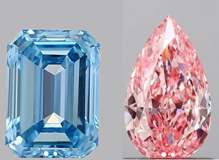Blue and Pink affordable lab grown diamonds Blue and Pink affordable lab grown diamonds